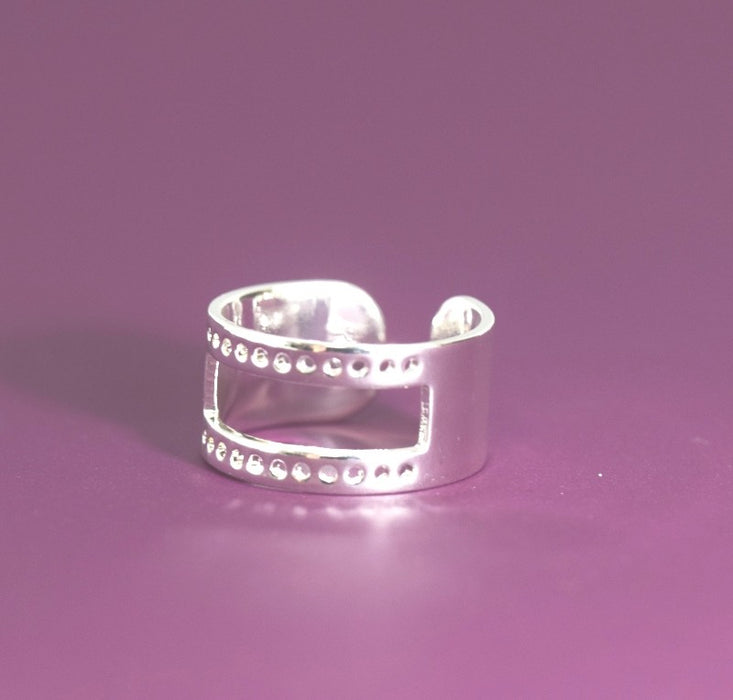 Achat en gros Bague ajustable couleur plaqué argenté 15 mm diametre