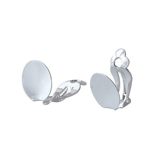 Achat Boucles d&#39;oreilles clip laiton argenté 13mm (2)