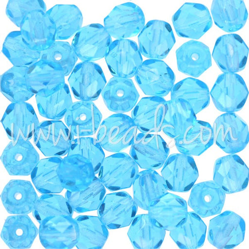 Achat Perles facettes de boheme aquamarine 6mm (50)