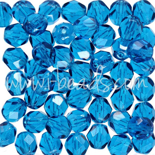 Achat Perles facettes de boheme capri blue 6mm (50)