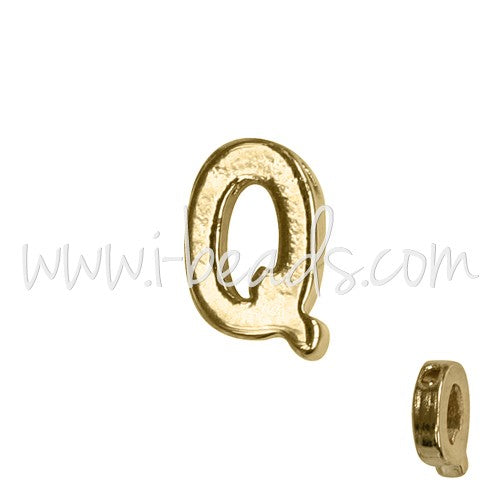 Achat Perle lettre Q doré 7x6mm (1)