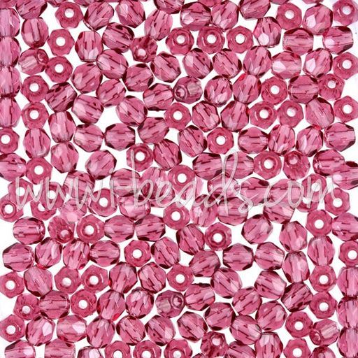 Achat Perles facettes de boheme fuchsia 3mm (50)