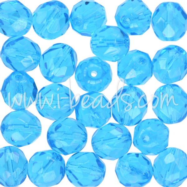 Vente en gros Perles facettes de bohàÂ¨me aquamarine 8mm (25)