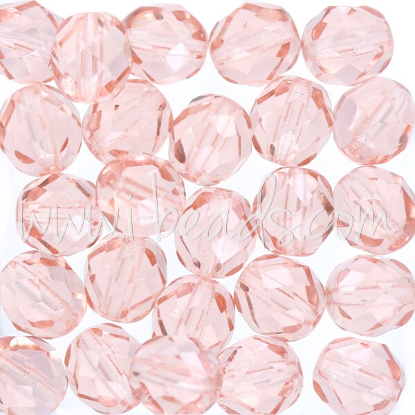 Vente Perles facettes de bohàÂ¨me rosaline 8mm (25)