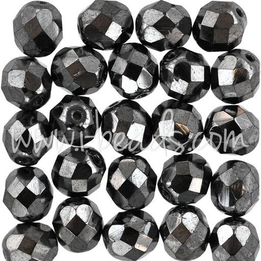 Achat au détail Perles facettes de bohàÂ¨me hematite 8mm (25)