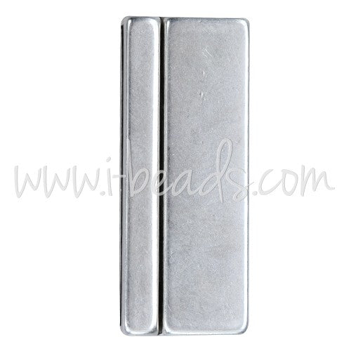 Acheter Fermoir magnétique plat plaqué argent 17x43mm (1)