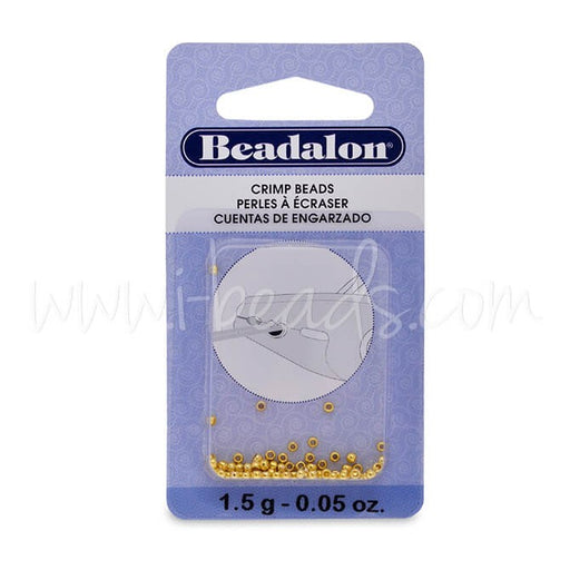 Achat Perles a écraser métal doré 2mm, 1.5g (1)