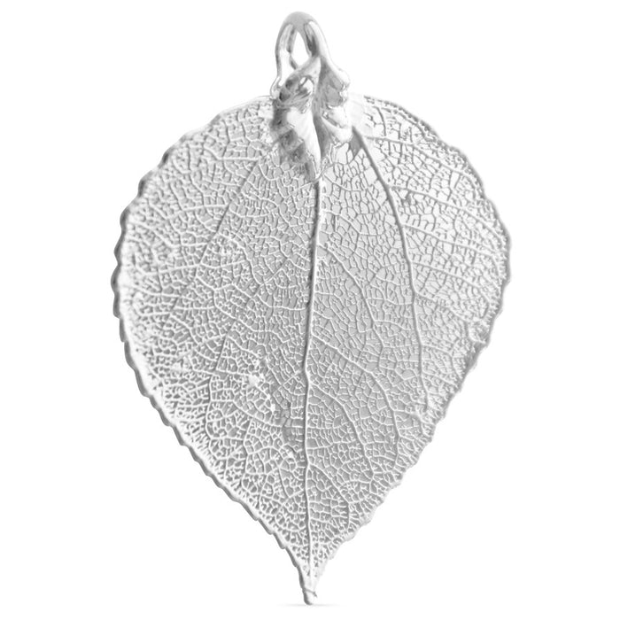 Achat Pendentif véritable feuille de tremble galvanisée argent 925 50mm (1)