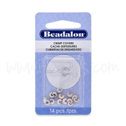 Achat 14 Caches perles a écraser paillettes métal argenté 4mm (1)