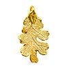 Creez Pendentif véritable feuille de chene galvanisée or 24K 50mm (1)