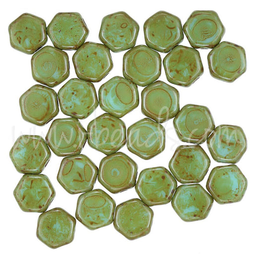 Creez Perles Honeycomb 6mm blue turquoise dark travertine (30)