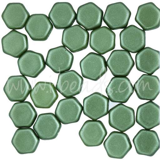 Achat Perles Honeycomb 6mm pastel olivine (30)