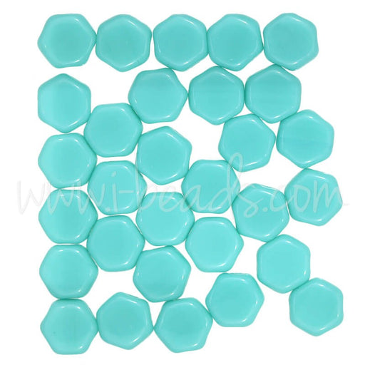 Creez Perles Honeycomb 6mm green turquoise opaque (30)