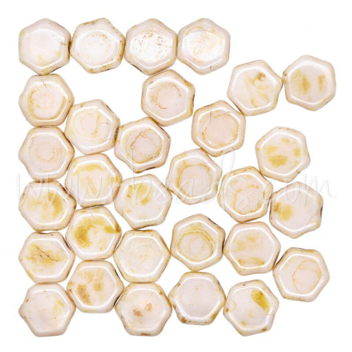 Vente Perles Honeycomb 6mm honey drizzle (30)