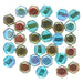 Creez Perles Honeycomb 6mm aqua orange rainbow (30)