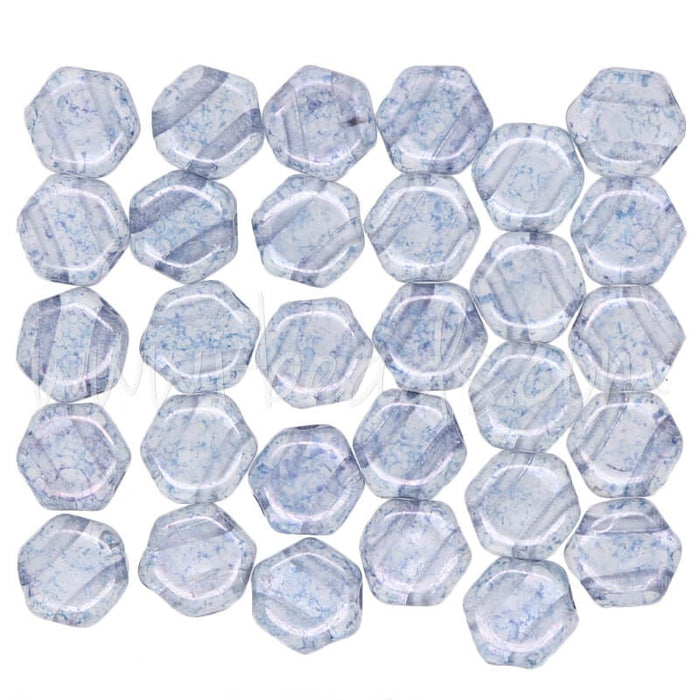 Acheter Perles Honeycomb 6mm transparent blue luster (30)