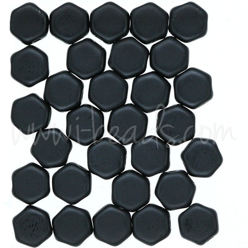 Vente Perles Honeycomb 6mm jet matte (30)