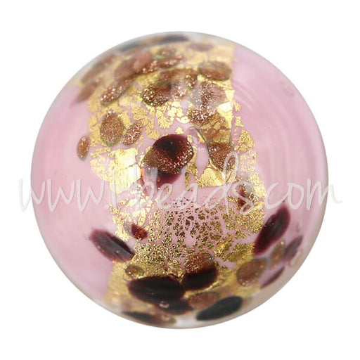 Acheter Cabochon verre de Murano léopard rose 20mm (1)