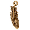 Acheter Pendentif plume métal plaqué or vieilli 22mm (1)