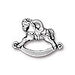 Vente Breloque cheval a bascule métal plaqué argent vieilli 16mm (1)