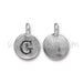 Achat Pendentif charm lettre G plaqué argent vieilli 11mm (1)