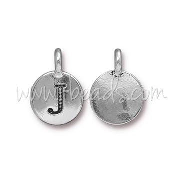 Achat Pendentif charm lettre J argenté vieilli 11mm (1)