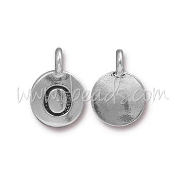 Vente Pendentif charm lettre O plaqué argent vieilli 11mm (1)