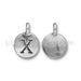 Achat Pendentif charm lettre X plaqué argent vieilli 11mm (1)