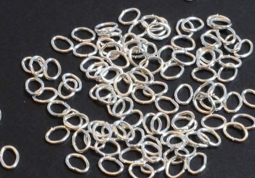 Achat anneaux argentés ovales x100 ouverts 5,5x4mm - apprêts bijoux