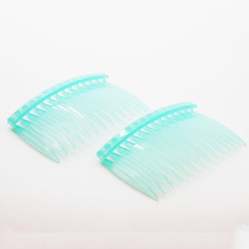 Vente au détail barrettes peignes cyan en plastique à personnaliser x2 46x70mm