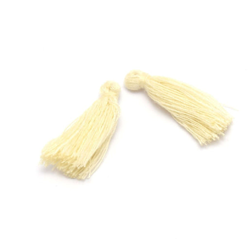 Achat 2 pompons beige 2,5 -3 cm - pour bijoux, couture ou déco