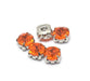 Creez 5 perles strass rond orange sertis 8x8x6 mm, Trou: 1 à 1.5 mm à coudre ou coller Strass en acrylique