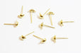 Vente en gros puces à oreilles dorées 12mm support boucles d'oreilles lot de 10 unités