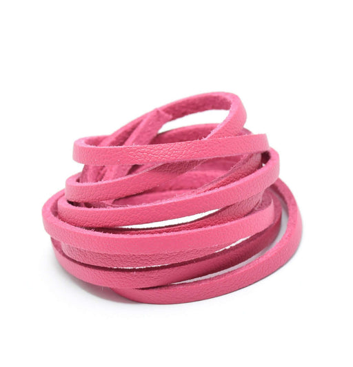 Achat 1 mètre de suédine imitation cuir fushia 3mm - cordon suédine au mètre