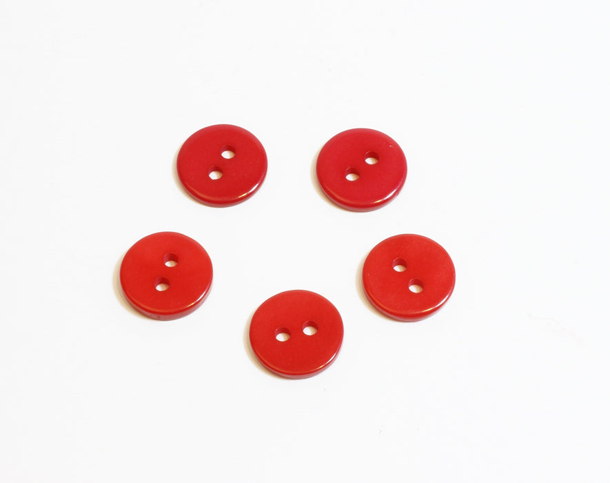 Vente x5 boutons fantaisie rond rouge 11mm à coudre