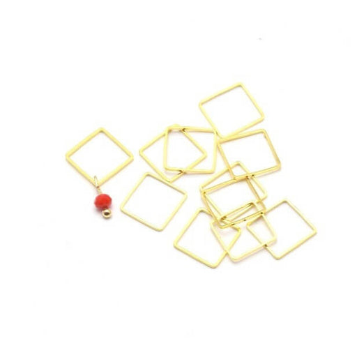 Achat 4 anneaux carrés connecteurs 10x10mm x 1 mm plaqué doré- connecteurs bijoux