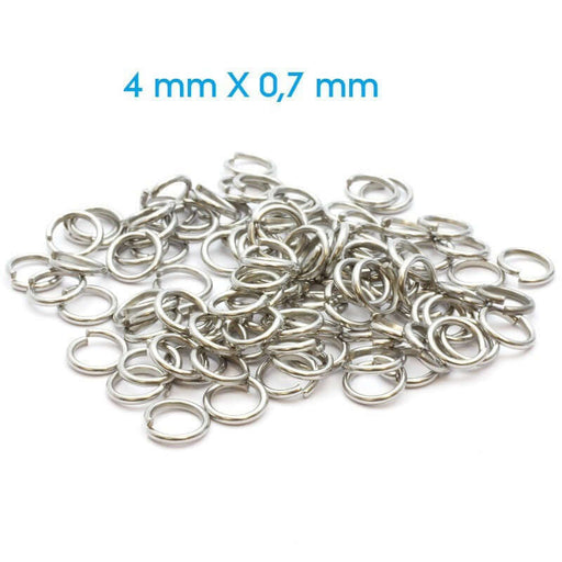 Achat anneaux ouverts 4 mm platine x100 environ- apprêts bijoux