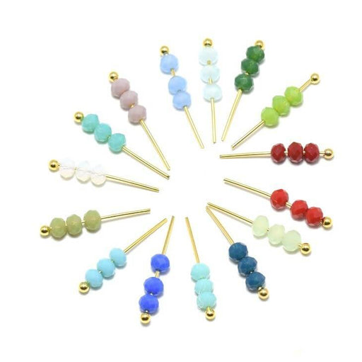 Vente au détail 10 perles Bleu Roi N° 3 à facettes en verre imitation jade 3.5~4x2.5~3mm trou: 0.5mm à enfiler à un fil un clou perlé en brelo