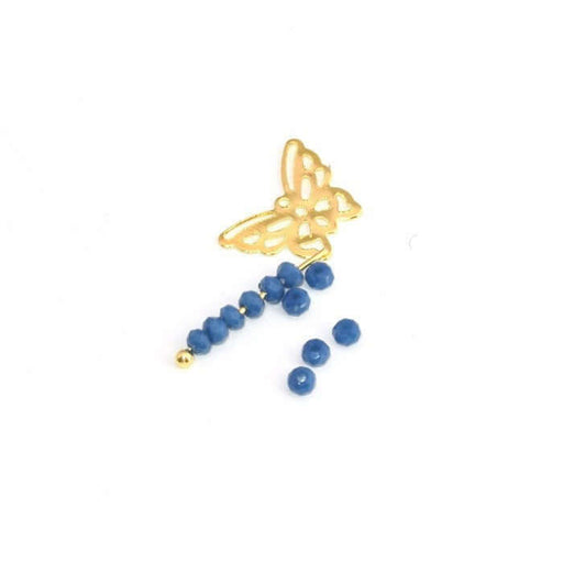 Achat 10 perles bleu pétrole à facettes en verre imitation jade 3x2mm