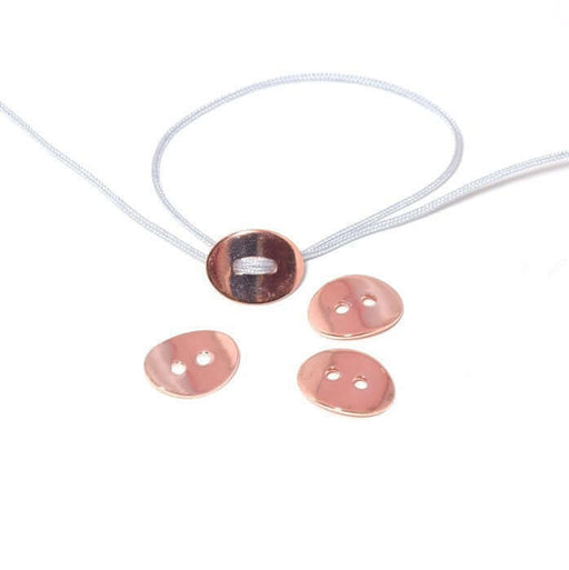 Achat 3 fermoirs bouton doré rose - 14x10x1mm vendu par lot de 3