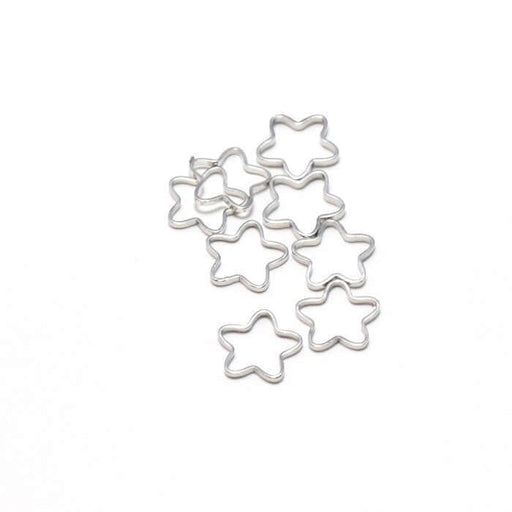 Achat 10 anneaux fleurs connecteurs 9x10mm x 1 mm plaqué platine- connecteurs bijoux