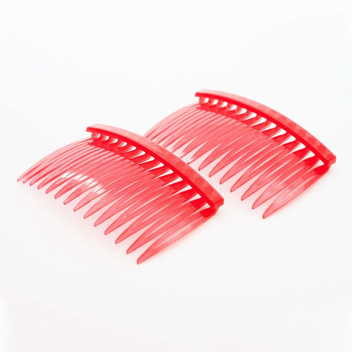 Achat 4 barrettes peignes rouge en plastique à personnaliser - 46x70mm