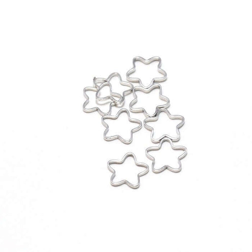 Achat 20 anneaux fleurs connecteurs 9x10mm x 1 mm plaqué platine- connecteurs bijoux