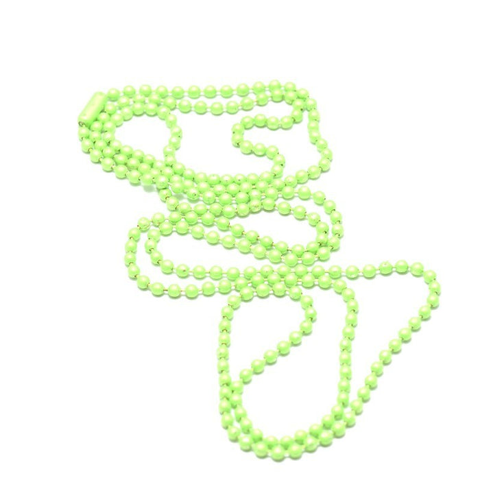 Acheter collier chaine à billes x68 cm vert vif style fluo 1,5mm chaine fantaisie colorée pour sautoir estival