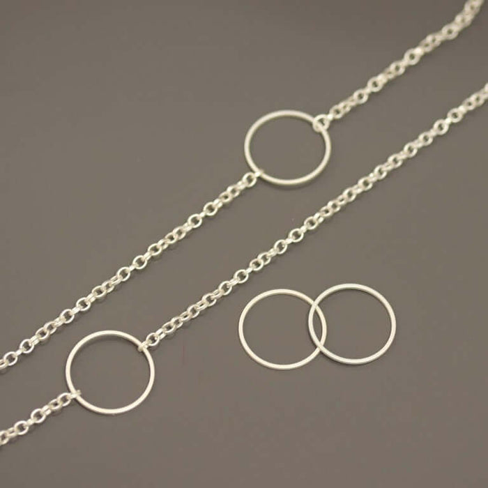 Achat au détail ARGENT MAT 2 anneaux connecteurs 22mm x 1 mm argenté mat connecteurs bijoux