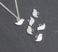 Vente 5 pendentifs charm oiseaux ARGENT alliage 7x11x1 mm, Trou: 1 mm ss nickel et ss plomb