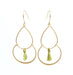 Creez avec Boucle d'oreilles or mat pendant et pompon vert