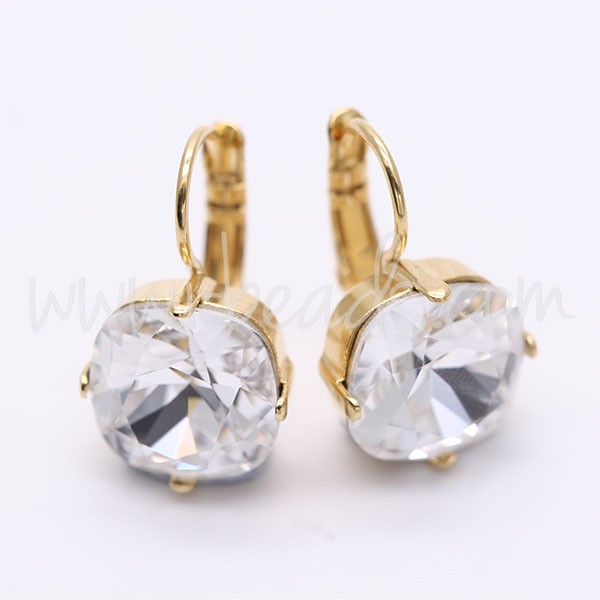 Creez Serti boucle d'oreilles pour Cristal 4470 12mm doré (2)