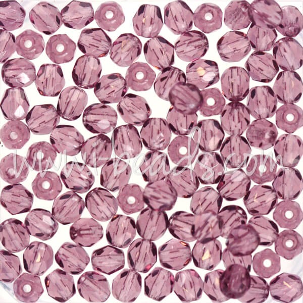 Acheter au détail Perles facettes de bohàÂ¨me amethyst 4mm (100)