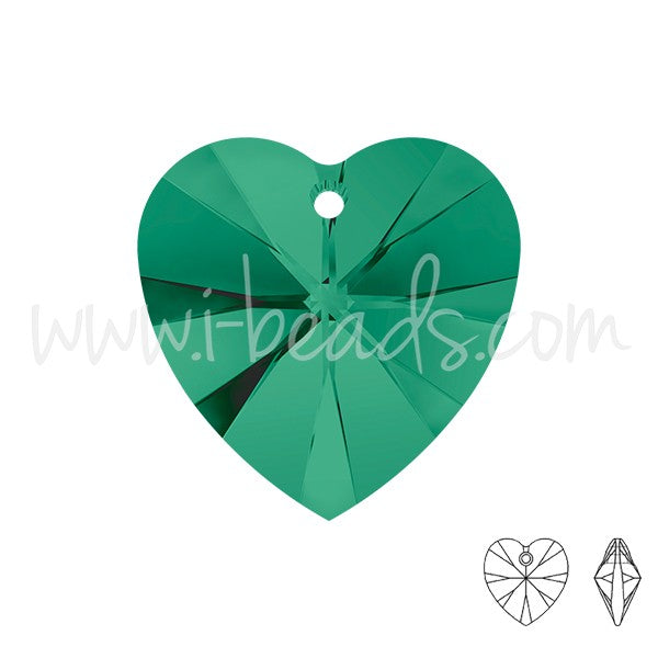 Achat pendentif coeur Cristal emerald 10mm (2)